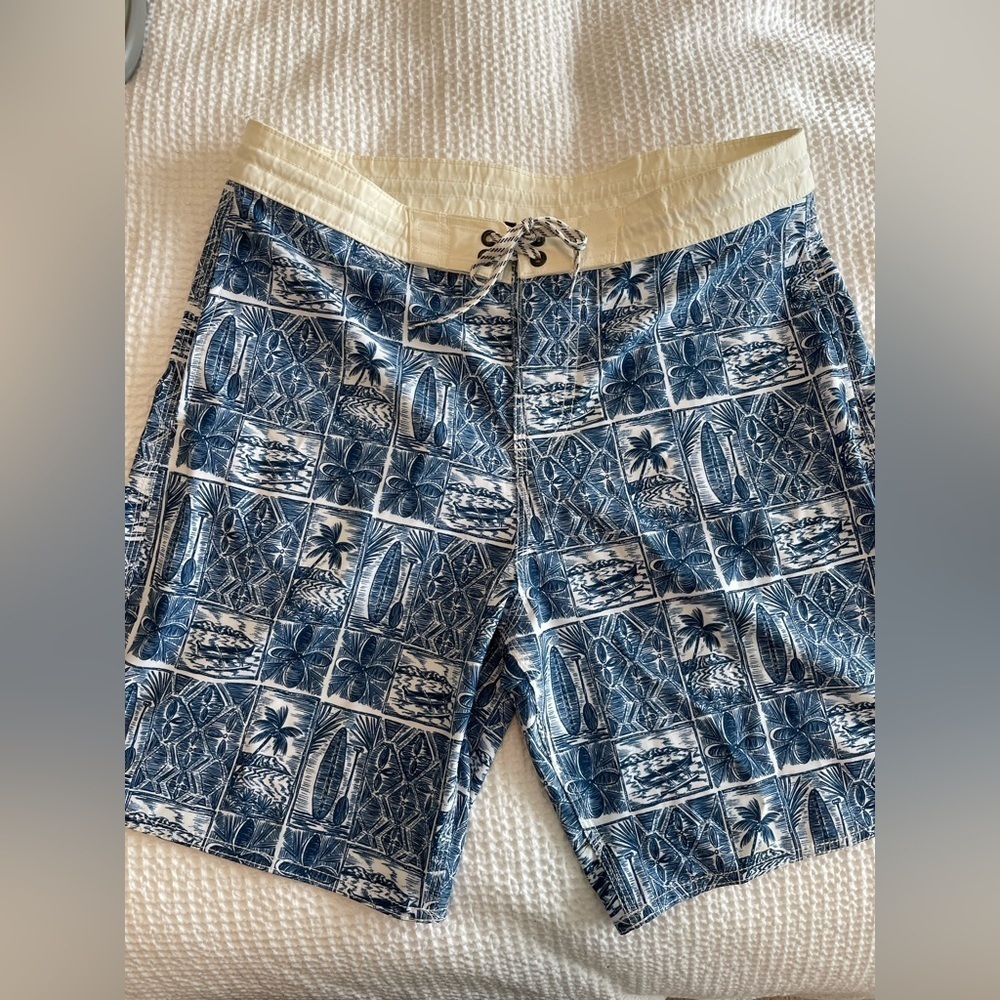 Favant Paddle Block Lasso Waist Board Shorts with Pockets Size 34